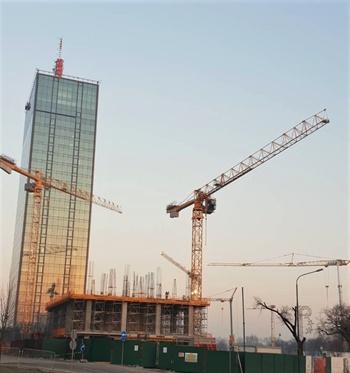 Six Potain cranes assist in construction of Usce Tower 2 in Belgrade-2