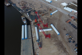 MLC165s give rise to barge-shipping of wind turbine towers - 2